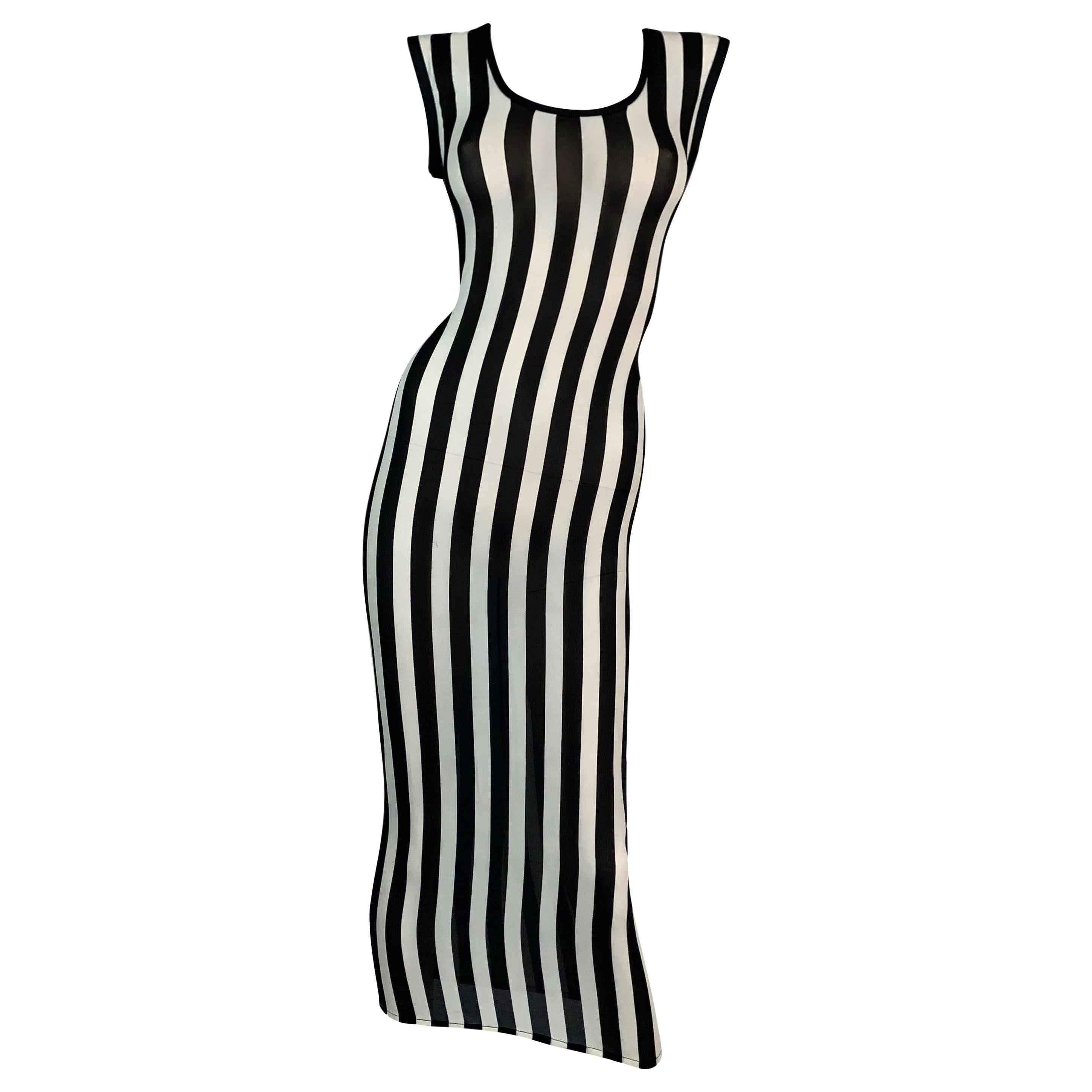black and white vertical striped dress ...